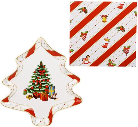 Блюдо порцелянове "Candyland" 24х22см у формі ялинки | Зображення 1