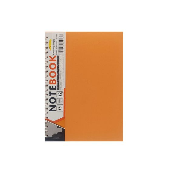 Блокнот А5 Б-БП5-60, 60 листів, пружина збоку Помаранчевий