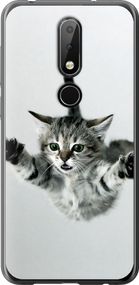 Чехол на Nokia 6.1 Plus Летящий котёнок "2322u-1539-17620"