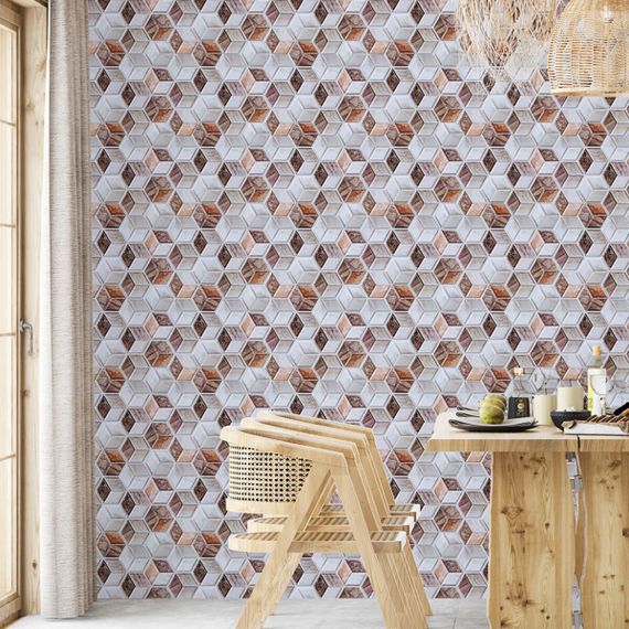 Декоративна ПВХ плитка на самоклейці 3D 280х300х5мм Кубы, ціна за 1 шт. (СПП-506) SW-00001135 | Зображення 4