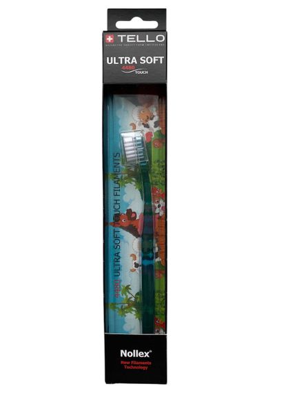 Дитяча зубна щітка Tello Junior 4480 Ultra Soft Black (від 5 до 10 років), синя