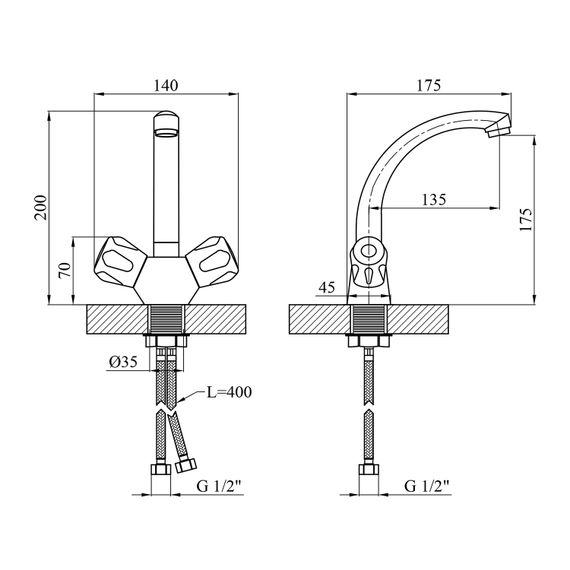Змішувач для раковини Kroner Kroner KRM Hamburg - C010 (CV014912) | Зображення 1