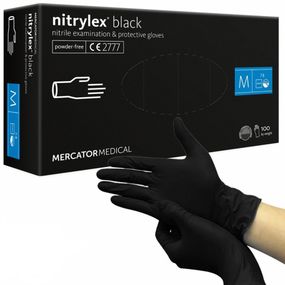 Чорні нітрилові рукавички Nitrylex, розмір M