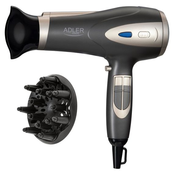Фен для волосся Adler AD 2248 GC, іонізація, дифузор, концентратор, холодне повітря