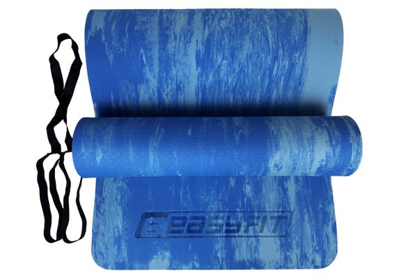 Килимок для йоги та фітнесу EasyFit s-EVA Mat 8 мм Синій (EF-1911-Bl) | Зображення 2