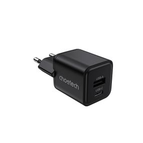 Мережевий зарядний пристрій Choetech PD5012-EU-BK, USB-A/USB-С
