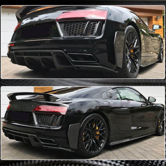 Спліттери заднього бампера V2 (2015-2020, Карбон) для Ауди R8 2015- рр | Зображення 4