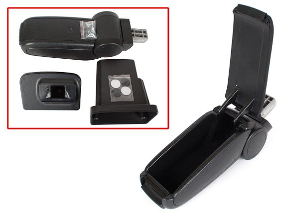 Ford Focus III Mk3 (от 2011-) подлокотник черная искусственная кожа + монтажный комплект, Форд Фокус 3 | Зображення 1