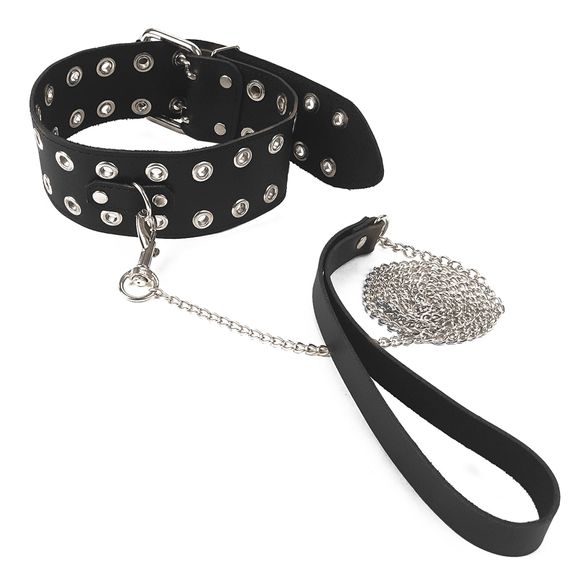 Нашийник Art of Sex - Tessa з повідцем з натуральної шкіри, колір чорний | Зображення 2