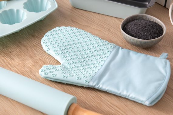 Рукавичка-прихватка Ardesto Tasty Baking, 35х19см, силікон, бавовна, блакитний (AR2327T) | Зображення 1