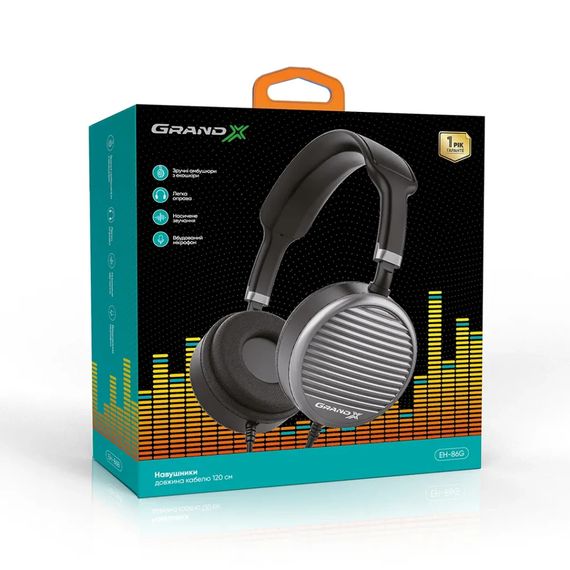 Навушники Grand-X EH-86G Grey (EH-86G) | Зображення 1