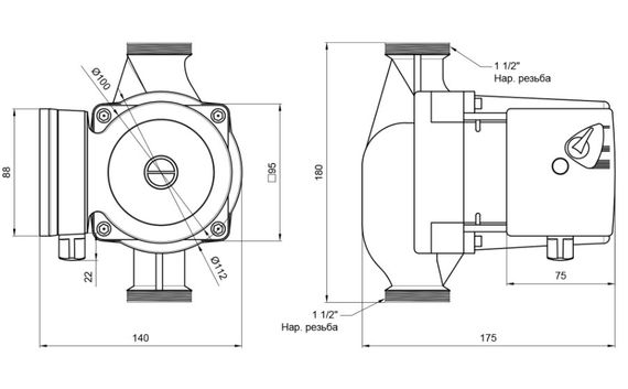Циркуляційний насос Thermo Alliance LPS 25/80/180 з гайками LPS2580180 | Зображення 1