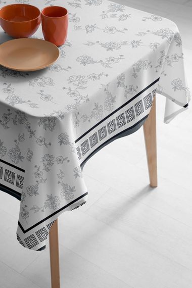 Скатертина Lotus Home 80689 Туреччина 140*140 см  Бавовна Білий/сірий