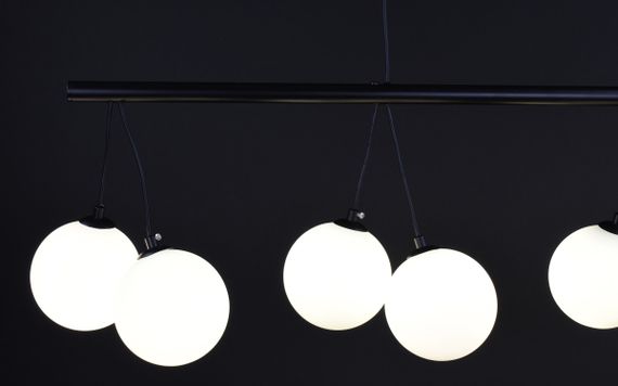 Люстра підвісна на 8 лампочок 27512 Чорний 35-160х23х105 см. | Зображення 4