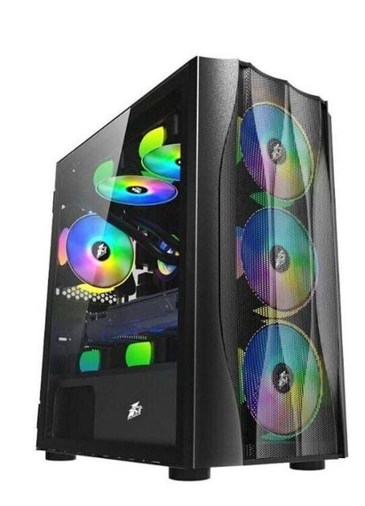 Ігровий ПК 1stPlayer X3-M-4F1 Black Tower / AMD Ryzen 5 8400F (6 (12) ядер по 4,2 - 4,7 ГГц) / 16 ГБ DDR5 / 480 ГБ SSD M.2 / nVidia GeForce RTX 5060, 8 ГБ GDDR7, 128-біт | Зображення 1