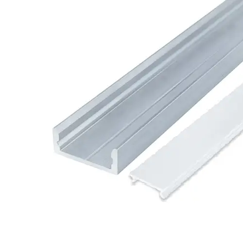КОМПЛЕКТ!!! Профіль LED BIOM ЛП7 накладний алюміній НЕанодований + розсіювач плоский матовий, (палиця 2м)