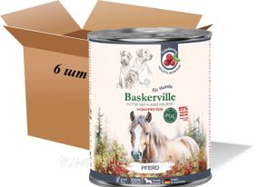 Влажный корм для собак. Вaskerville Пребио. Конина с клюквой полнорационный влажный корм класса холистик, 400 г (6 шт. упаковка)