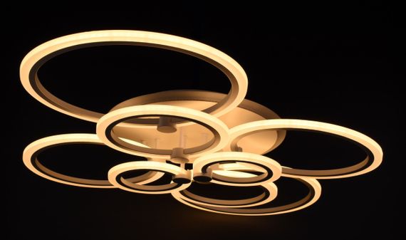 Люстра світлодіодна стельова LED світильник для квартири на стелю лед з пультом 25963 Білий 14х80х103 см. | Зображення 2