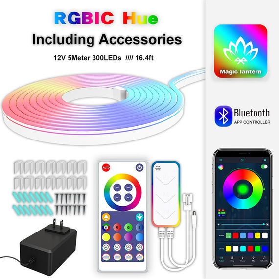 Настінна стрічка RGB LED LD05 Bluetooth EU Plug with app 12 V (5m) | Зображення 5