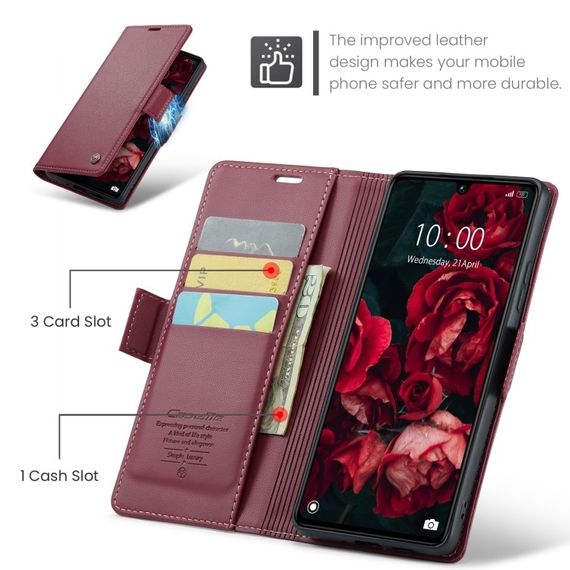 Шкіряний чохол-книжка Retro Case для Xiaomi Redmi 13 колір Червоний | Зображення 3