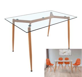 Стол прямоугольный стеклянный на металлически ножках Джангл Glass 120х80 см
