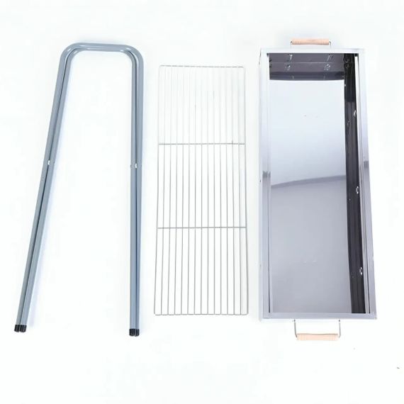 Раскладной мангал переносной 70х70х30см, BARBECUE TRAY 770T, Серебристый | Зображення 8