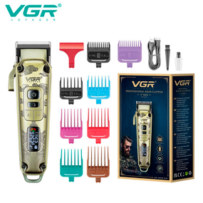 Аккумуляторная машинка для стрижки VGR V-005, 8 насадок, LED дисплей
