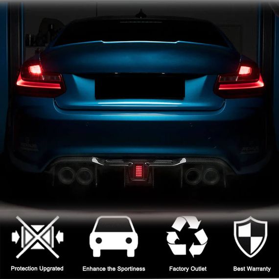 Дифузор заднього бампера V8 (для F87 M2/M2С, Карбон) для BMW 2 серія F22/23 2014-2021 рр | Зображення 2