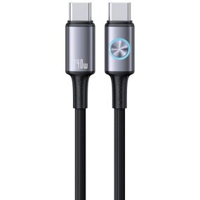 Дата кабель Usams US-SJ751 With Colorful Light Huan Ser. Type-C to Type-C 240W (1.2m) Desert Titanium