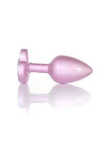 Анальная металлическая пробка Plug-Jewellery Pearl Pink Heart PLUG- Clear S sexstyle