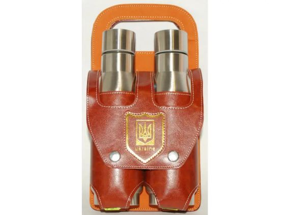 Набір в чохлі: 2 фляги у формі пляшки F1-34