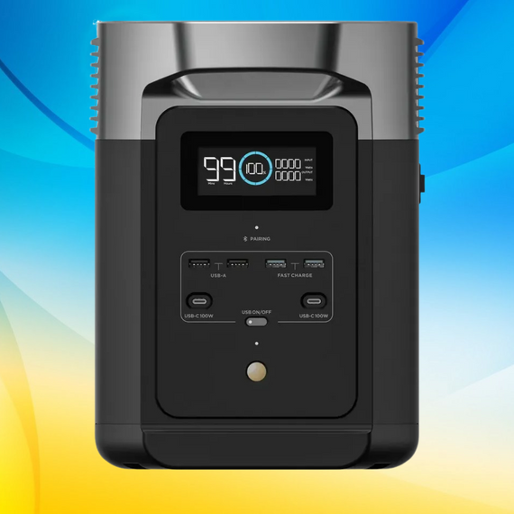 Зарядная станция EcoFlow DELTA 2 (ZMR330-EU) – 1800 W. DELTA 2-CN/Black/1024Wh/1800W/220V(50Hz) | Зображення 2