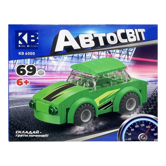 Дитячий конструктор-машинка KB 6000(Green) від 6 років, 69 деталей