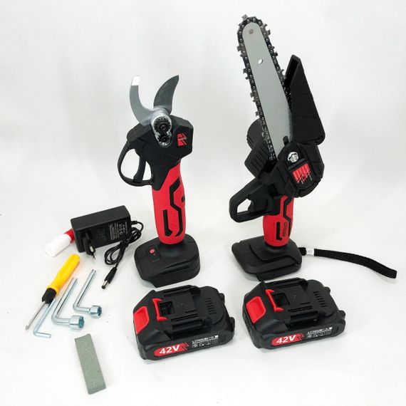 Потужна електропилка пила ланцюгова Пила для роботи в саду KRAFFTEC 2в1 36V 4АР, Міні IU-670 ланцюгова пила | Зображення 4