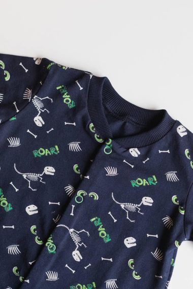 Чоловічки стрейч кулір принт Діно від 1 до 18 місяців | Зображення 2