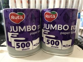 Паперові рушники Ruta Jumbo Roll — 500 аркушів, максі-розмір 205 мм, Україна