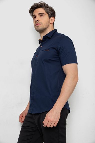 Рубашка мужская однотонная  -уценка, цвет синий, 214R7118-U-5 | Зображення 2