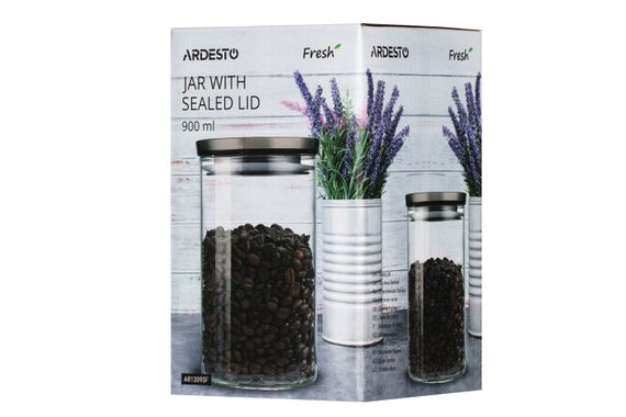 Банка для хранения Ardesto Fresh, 900 мл, стекло, пластик, силикон (AR1309SF) | Зображення 1