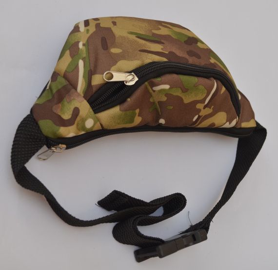 Сумка поясна бананка 4Profi Міні з принтом Камуфляж пісок з двома відділеннями 20036 | Зображення 3