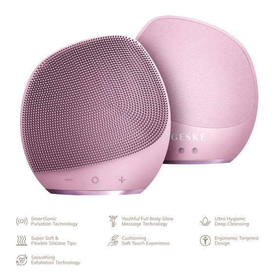 Ультразвукова щітка для тіла та інтенсивний пілінг GESKE Sonic Body Brush&Intensive Exfoliator 7в1 starlight, Рожевий | Зображення 1