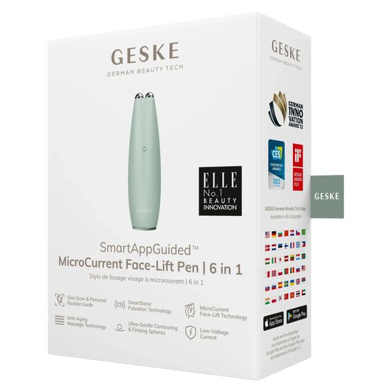 Микротоковая ручка для подтяжки кожи лица GESKE MicroCurrent Face-Lift Pen 6в1 white, Зеленый | Зображення 7