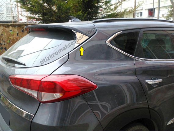Накладка треугольник на крышку багажника (нерж) для Hyundai Tucson TL 2016-2021 гг | Зображення 1