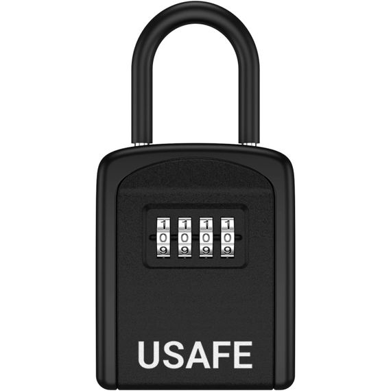 Підвісний металевий міні сейф для ключів uSafe KS-05s, з гачком і паролем, Чорний | Зображення 1