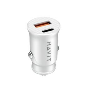 Автомобільний зарядний пристрій Havit HV-CC2022 USB+Type-C 20W білий