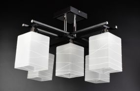 Люстра стельова на 5 лампочок 25213 Чорний 30х46х46 см.