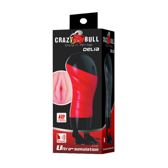 Мастурбатор-вагіна з вібрацією Crazy Bull Delia на присосці, 28.3×10 см Sex Aura | Зображення 6