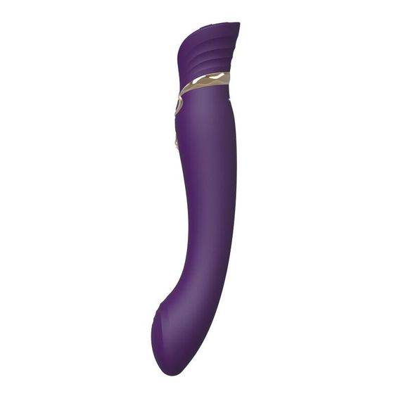 Смартвібратор 3в1 Zalo — Queen Twilight Purple, пульсівна перлина та вакуум, кристал Swarovski Sex Aura | Зображення 3