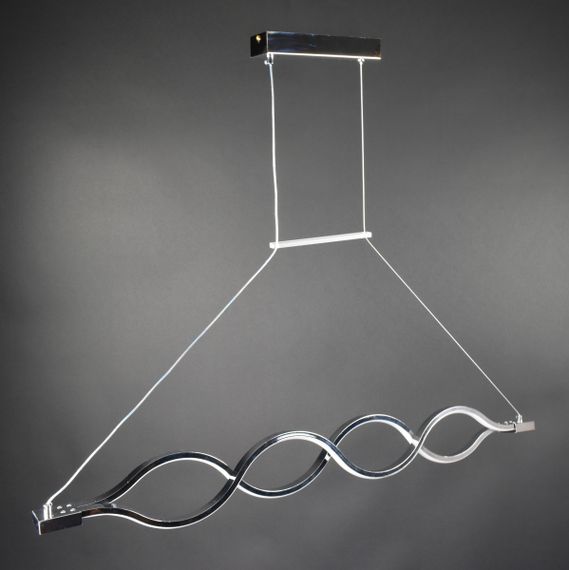 Люстра світлодіодна підвісна LED світильник для квартири на стелю лед 27445 Хром 30-110х6х122 см. | Зображення 5