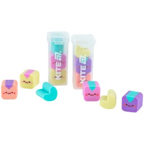 Гумка у пластиковому боксі Kite Minies K24-146 3 шт Різнокольоровий shop (4063276227577)