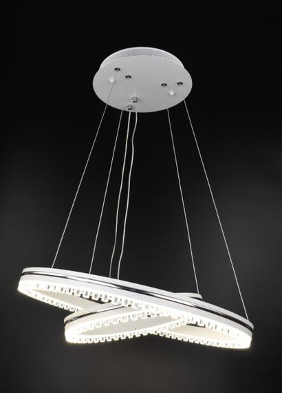 Люстра світлодіодна підвісна LED світильник для квартири на стелю лед з пультом 26057 Білий 40-120х50х50 см. | Зображення 3